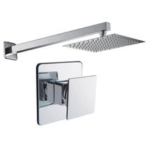 Kit Ducha Quadrada 20x20 Slim Ultra Fina Gás Solar com desviador e Acabamento para registro Monocomando base padrão Deca Cogumelo Cromado Brilhante Kit Ducha Quadrada 20x20 Slim Ultra Fina Gás Solar com desviador e Acabamento para registro Monocomando base padrão Deca Cogumelo Cromado Brilhante