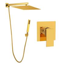 Kit Ducha Quadrada 20x20 Slim Ultra Fina Gás Solar Piscina com desviador e Acabamento para registro Monocomando base padrão Deca Dourado Brilhante Kit Ducha Quadrada 20x20 Slim Ultra Fina Gás Solar Piscina com desviador e Acabamento para registro Monocomando base padrão Deca Dourado Brilhante