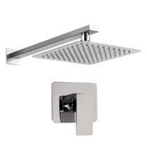 Kit Ducha Quadrada Cromada Inox 20x20 Parede Padrão Deca