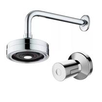 Kit Ducha Redonda Auto Limpante Banheiro Lavatório Piscina com Acabamento para Registro base padrão Deca Redondo de 1/2 ou 3/4 Cromado Brilhante ABS