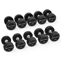 Kit Dumbbell Rubber Elite 12 a 30kg Academia Musculação