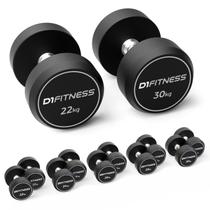 Kit Dumbbell Rubber Elite em pares de 22, 24, 26, 28 e 30kg Kit Dumbbell Rubber Elite em pares de 22, 24, 26, 28 e 30kg
