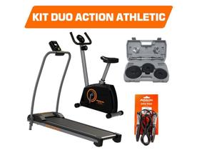 Kit duo action Athletic Esteira + Bicicleta + Maleta Dumbbell + Corda