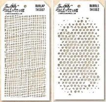 Kit Duo de Estênceis NOVOS JOGOS ORDER Tim Holtz Burlap Bubbles Kit Duo de Estênceis NOVOS JOGOS ORDER Tim Holtz Burlap Bubbles