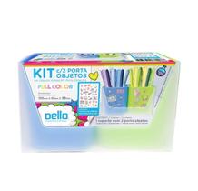 Kit Duo Porta Objetos Full Color ul E Verde Limão- Dello