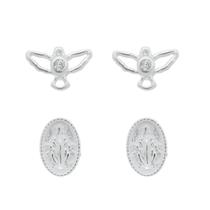 kit dupla de brinco Prata 925 2 brincos de prata