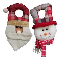 Kit Dupla De Enfeites De Porta Decoração Natal Feltro Pendente