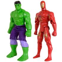 Kit Dupla De Heróis Homem De Ferro Incrível Hulk Articulável