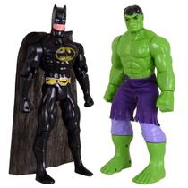 Kit Dupla De Heróis Incrível Hulk Batmam Traje Articuláveis - Gici Toys