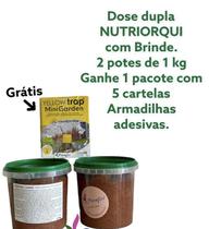 Kit duplo adubo NUTRIORQUI, 2 potes de 1 KG com 5 Armadilhas amarela captura de Insetos