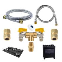 Kit Duplo Gás Encanado P/ Cooktop E Forno Flexível 1 Metro