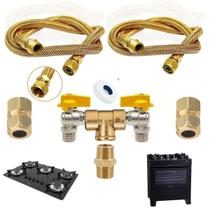 Kit Duplo Gás Encanado P/ Cooktop Fogão E Forno Cobre 80CM Plus Completo
