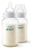 Kit Duplo Mamadeira Clássica 330ml Anti-colic - Nacional