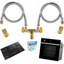 Kit Duplo Mang 1,20Mt Instalação Gás Encanado Forno Cooktop - MR GÁS