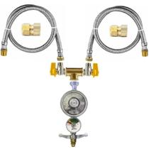 Kit Duplo Mangueiras 1,00mt Instalação Gás Glp Cooktop Forno