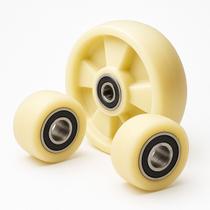 Kit Duplo Rodas Paleteira 80x70 + 160x50 com Rolamento - 3 Unidades