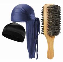 Kit Durag Dureg Escova Dupla + Touca De Compressão Waves Cap