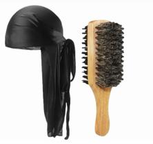 Kit Durag Waves + Escova Dupla Cerdas De Javali