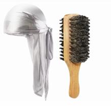 Kit Durag Waves + Escova Dupla Cerdas De Javali