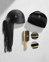 Kit Durag Waves Escova Dupla Javali Waves Caps