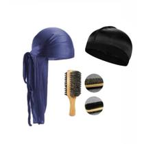 Kit Durag Waves Escova Dupla Javali Waves Caps