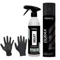 Kit Durax Vonixx + Delet 500ml + Luvas LImpador e Selente sintético Pneus Kit Durax Vonixx + Delet 500ml + Luvas LImpador e Selente sintético Pneus