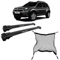 Kit Duster 2015 Par Travessas Rack Preta + Rede Porta Malas