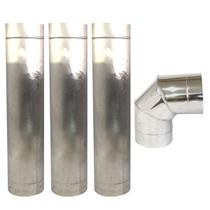 Kit Duto 9 Inox 430 E Curva Chaminé Churrasqueiras Lareira