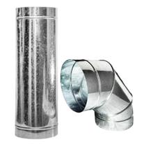 Kit Duto Galvanizado 60cm C/ Curva 90 Graus 100mm P/ Chaminé