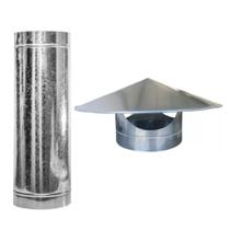 Kit Duto Galvanizado 60cm P/ Chaminé Com Chapéu Chinês 100mm Kit Duto Galvanizado 60cm P/ Chaminé Com Chapéu Chinês 100mm