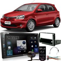 Kit DVD Player Toyota Etios 2013 a 2019 AVH-Z5280TV Pioneer + Câmera de ré + Moldura 2din + Chicotes
