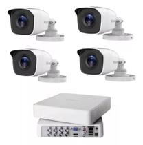 Kit Dvr 04 Canais Hilook+ 04 Cameras Bullet Hiook Infra Exir