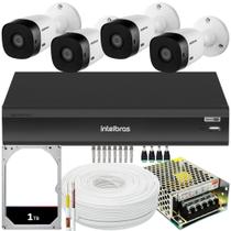 kit dvr 4 cameras intelbras completo com hd 1 tera