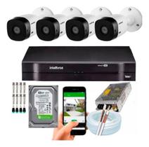 Kit dvr + 4 câmeras intelbras