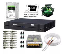 Kit Dvr 4 Canais Intelbras + Cabo + Fonte + Conect C/hd 1 Tb