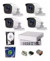 Kit Dvr 8 Canais Hikvision + Hd + 04 Cameras + Acessorios