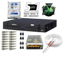 Kit Dvr 8 Canais Intelbras Full Hd + Cabo + fonte + Conectores C/Hd 500gb Kit Dvr 8 Canais Intelbras Full Hd + Cabo + fonte + Conectores C/Hd 500gb