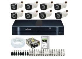 Kit Dvr 8 Canais Multi Hd Intelbras + 8 Câmeras Full Hd 1080p C/Hd 1 TERA