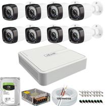 Kit Dvr Hilook 8 Canais H.265 1tb 8 Câmeras Hd 20m