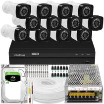 Kit dvr Intelbras 16 canais 2TB 12 câmeras HD 20m