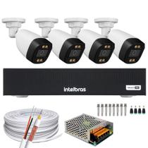 Kit Dvr Intelbras 4 Canais Mhdx 1004-c 4 Câmeras de Segurança Imagem Colorida a Noite 1080p Full Hd