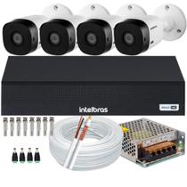 Kit DVR Intelbras 8 canais 1008c H.265 Sem HD 4 câmeras Vhl 1220 Full hd 1080p 2mp