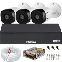 Kit DVR Intelbras 8 canais 1108c sem HD 3 câmeras Vhl 1220b Full hd 1080p