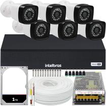 Kit DVR Intelbras 8 canais 1TB e 6 câmeras Full HD Fonte 10A Kit DVR Intelbras 8 canais 1TB e 6 câmeras Full HD Fonte 10A