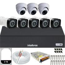 Kit DVR Intelbras 8 canais 3TB 8 câmeras Full HD 1080p Infra 20m