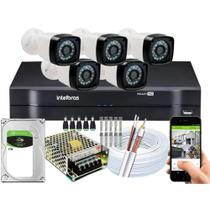 Kit DVR Intelbras 8 canais H.265 1TB 5 câmeras Full HD 20m