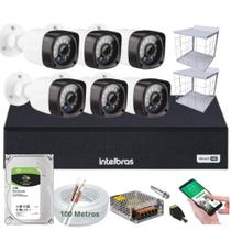 Kit Dvr Intelbras 8 Canais H.265 1tb 8 Câmeras Full Hd 20m+Grade de Proteção Completo