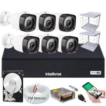Kit Dvr Intelbras 8 Canais H.265 320gb 6 Câmeras Full Hd 20m+Grade de Proteção Completo Kit Dvr Intelbras 8 Canais H.265 320gb 6 Câmeras Full Hd 20m+Grade de Proteção Completo