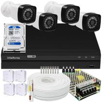 Kit dvr Intelbras 8 canais H.265 4 câmeras Full HD 20m C/Hd 500gb