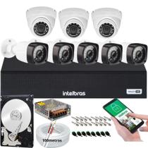 Kit DVR Intelbras 8 canais H.265 8 câmeras Full HD 1080p Infra 20m Completo